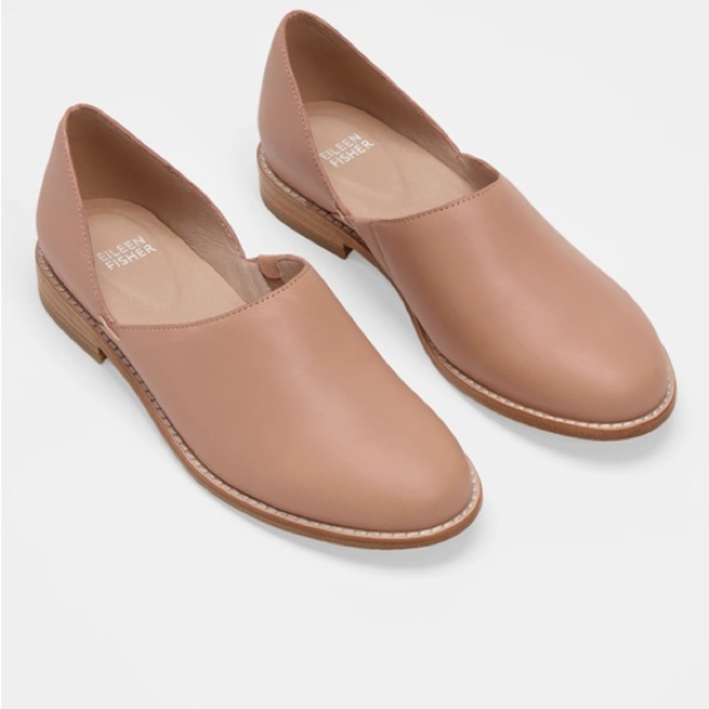 Eileen Fisher Allen Smooth Leather Loafer – Nude, Size 9